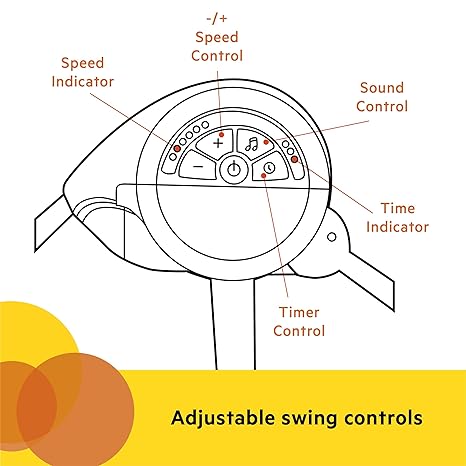 Portable Automatic 6-Speed Baby Swing with Adaptable Speed, Taggies, Music, Removable-Toy-Bar