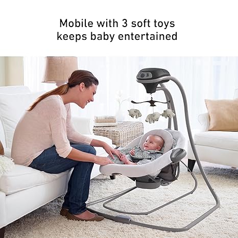 Portable Baby Swing and Bouncer, Multi-Direction Baby Bouncer Seat, Multiple Swing Speeds, Great Gift for New Parents, Redmond