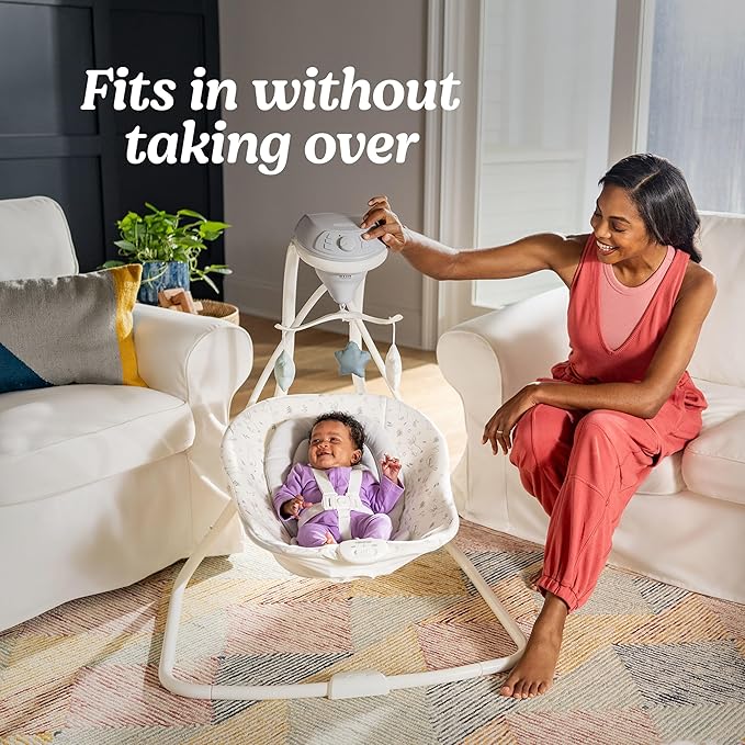 Sway Portable Baby Swing for Infants, Newborn Swing with 15 Songs and Sounds, Great Gift for New Parents