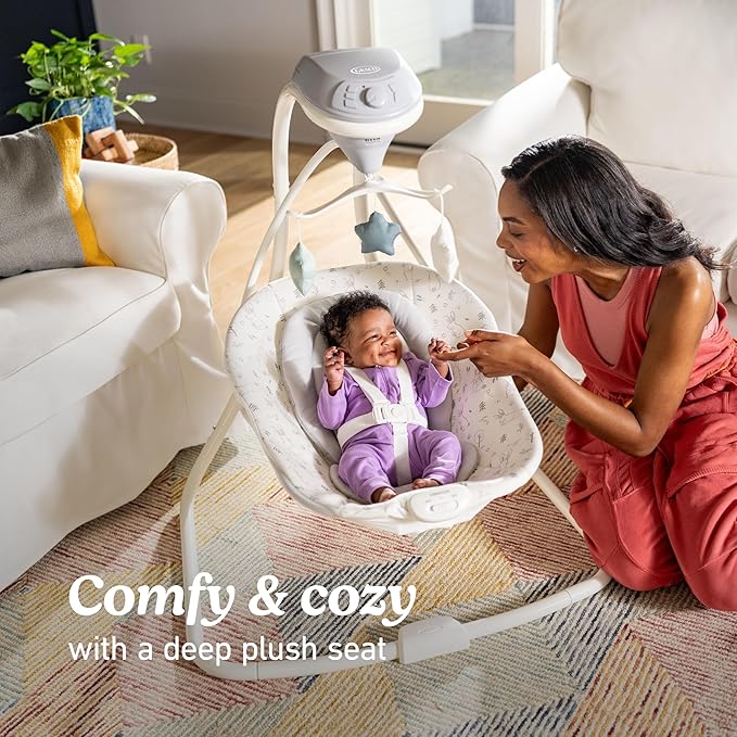 Sway Portable Baby Swing for Infants, Newborn Swing with 15 Songs and Sounds, Great Gift for New Parents